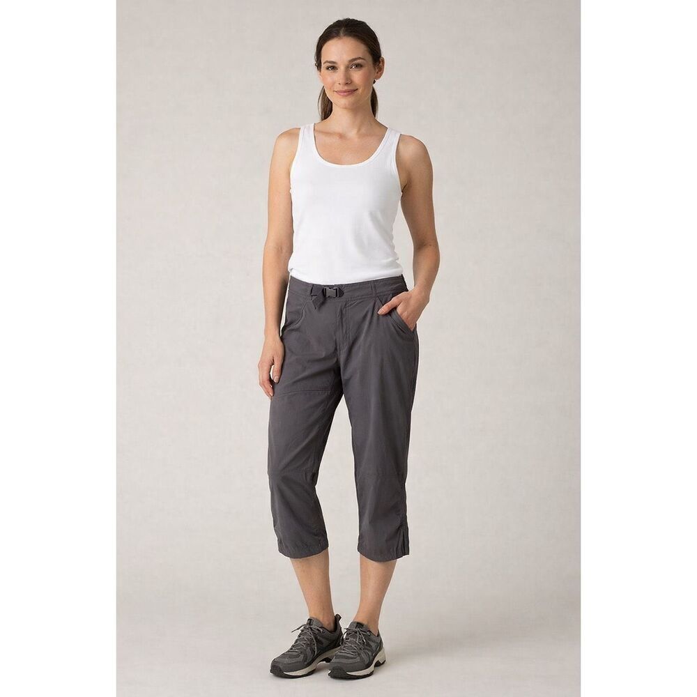prAna Womens Gray Hiking Capri Pants Size 6 Stretch Outdoor
